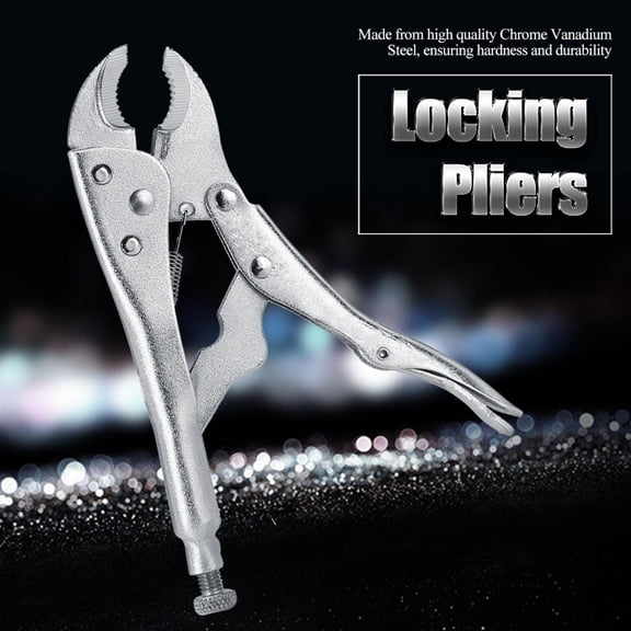 NFTIGB 10inch Locking Pliers Vise Grips Adjustable Jaw Clamping Wrench Welding Tool High Hardness Chrome Vanadium Steel Plier For Riveting Grinding Nut Removal Pipe Rotation TU-710