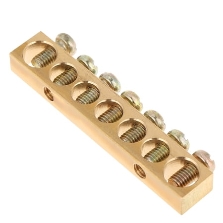 NFTIGB 10pcs 7-Hole Electrical Distribution Wire Screw Terminal Brass Ground Neutral Bar