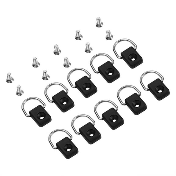 NFTIGB 10pcs Canoe Kayak Fishing Rigging D Ring Kit with M6 Screws for Bungee Accessory - Durable Nylon & Stainless Steel Hardware
