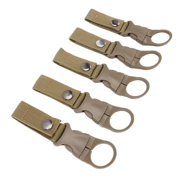 NFTIGB 10pcs Water Bottle Buckle Clip Multifunction Portable Ring Holder for Belt Backpack Walking Hiking Camping 7.48 inches / 19 cm Khaki Carabiner