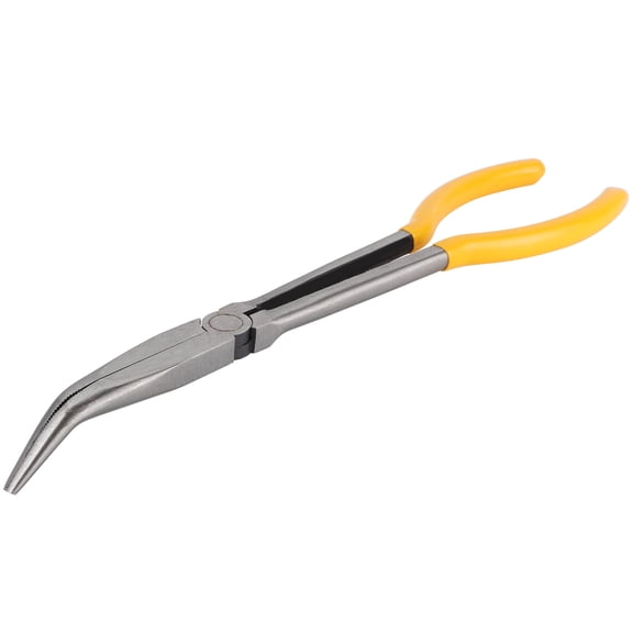 NFTIGB 11in Lengthened Type Long Pliers Bent Needle Nose Pliers Heavy Duty 55# Steel Hand Tools for Repairing with 2.44in Jaw Opening (27.5 cm / 11 inches)