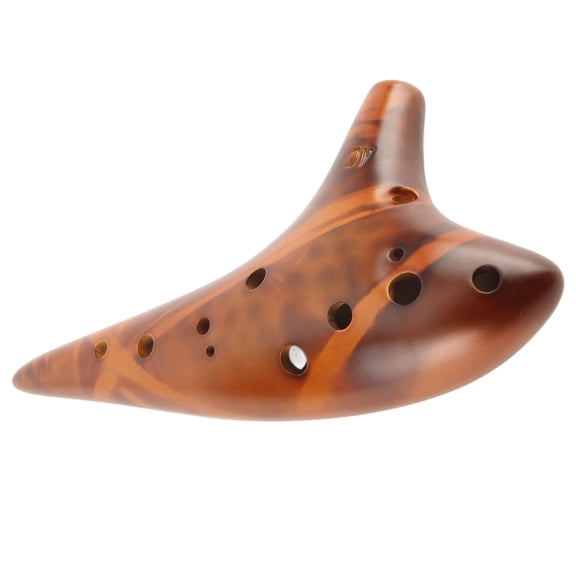 NFTIGB 12-Hole Alto C Ocarina Ceramic Wind Instrument Natural Sound Early Education Toy with Storage Bag and Lanyard (7.87 inches / 20 cm)