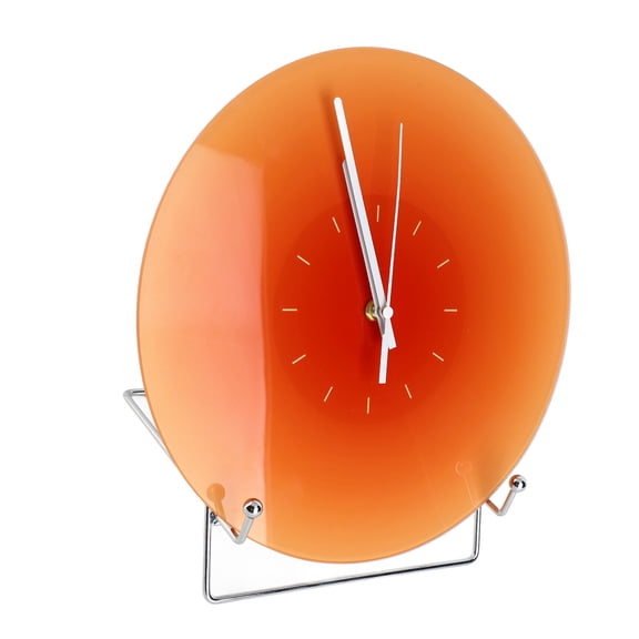 NFTIGB 12 Inch Round Glass Wall Clock Battery Operated Silent Non-Ticking Decorative Analog Display for Living Room Bedroom Office Orange Sunset Design