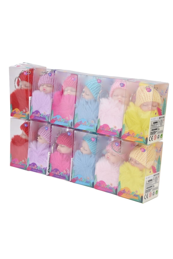 12 Pcs Lovely Tiny Dolls Princess Mini Doll Keychain Kit for Handbag Pendant Charm DIY Miniature Dollhouse (4.3 inches / 11 cm)