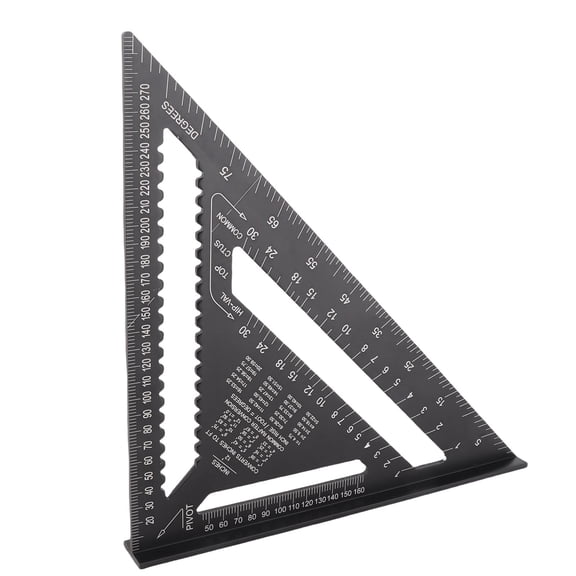 NFTIGB 12 inch Black Aluminium Right Angle Triangle Ruler Rustproof Protractor Carpentry Tool (12 in / 30.5 cm)