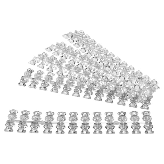 NFTIGB 120 Pcs Bear Shape Nail Color Display Card Tips Chart, Nail Art Practice Board for Manicurists, Salons, DIY Designers (11.42 inches / 29.00 cm Length) - Clear Bear Shaped Practice Tool