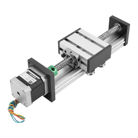 NFTIGB 1204 Ball Screw Linear Slide Stage Actuator with Stepper Motor, 100mm Stroke, High Precision M6 Screw Sliding Table for CNC Router Mills and DIY Projects