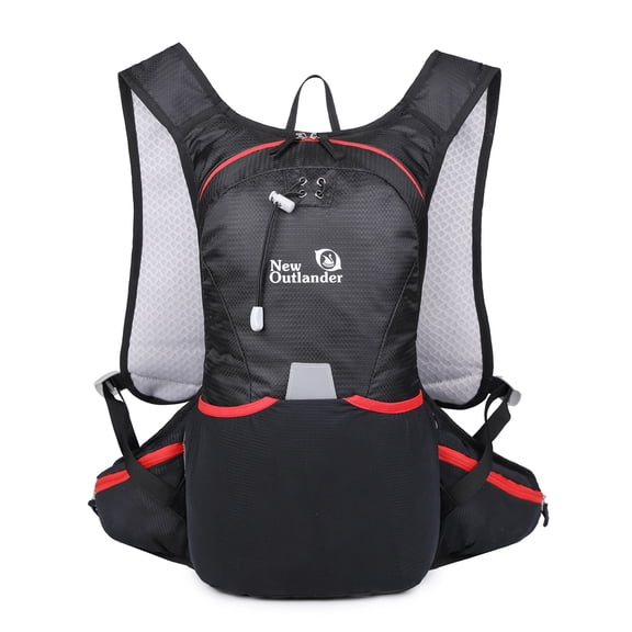 NFTIGB 12L Backpacking Backpack Water Resistant Daypack for Hiking Camping Running & Travel - Adjustable Chest Strap, Reflective Design - Black (10.6 inches / 27 cm)