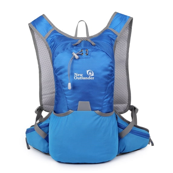 NFTIGB 12L Backpacking Backpack Water Resistant Daypack for Hiking Camping Running & Travel - Adjustable Chest Strap, Reflective Design - Blue (10.6 inches / 27 cm)