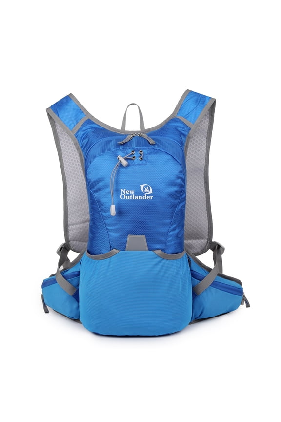 12L Backpacking Backpack Water Resistant Daypack for Hiking Camping Running & Travel - Adjustable Chest Strap, Reflective Design - Blue (10.6 inches / 27 cm)