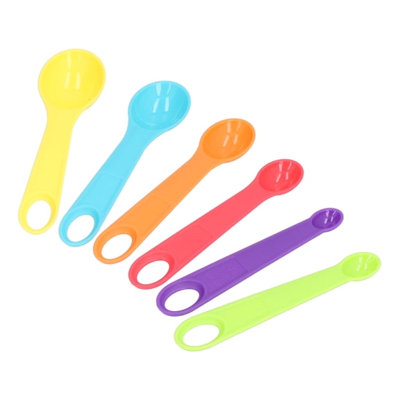 NFTIGB 12Pcs Rainbow Measuring Spoon Set, Professional Plastic Measuring Cup and Spoon with Scale for Kitchen Baking (0.66ml - 250ml / 0.02oz - 8.45oz)