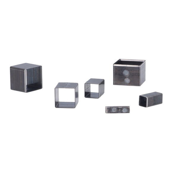 NFTIGB 12Pcs Squares Leather Cutting Mold Alloy Steel Die Punch Cutter for Fabric Clay Rubber 5-60mm (0.20-2.36 inches)