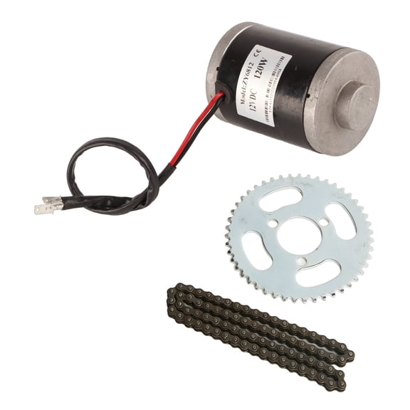 NFTIGB 12V 120W High Speed Electric DC Brushed Motor Kit with 25H76 Chain and 25H 3 Hole 47 Teeth Crankset for DIY Electric Bikes [cite: 11]