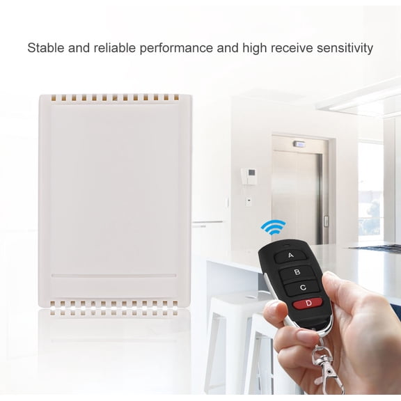 NFTIGB 12V 4 Channel 433MHz Wireless Remote Control Relay Switch with 2 Transmitters and 1 Receiver, Multifunction Controller for Home Automation, Smart Domestic Auto Door Window Lifting Equipment