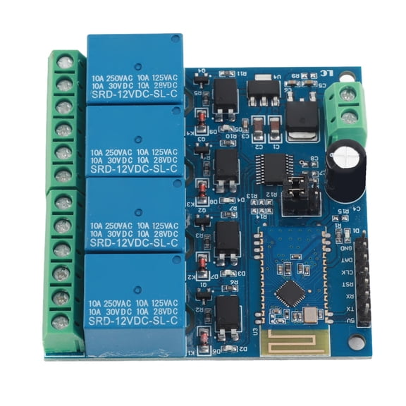 NFTIGB 12V 4-Channel Bluetooth Relay Smart Module Smart Home Wireless Remote Control Switch Board for Android iOS Mobile Phone APP (5.11 x 5.11 in / 13.0 x 13.0 cm)