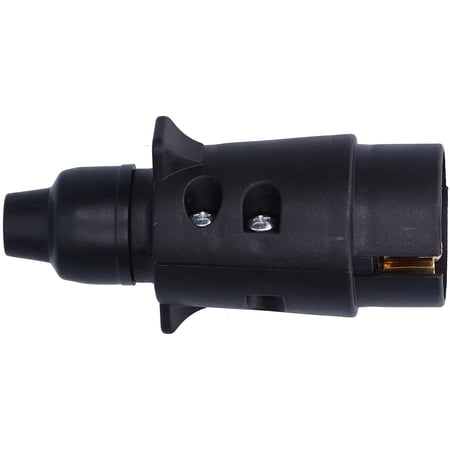 NFTIGB 12V 7-Pin Trailer Wiring Socket Plug Brass Connector Tow Bar Traction Adapter for European Standard Commercial Vehicles and RVs, 3.94 inches / 10 cm, Black Automotive Accessory[cite: 1]