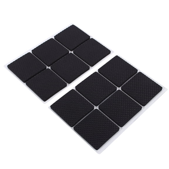 NFTIGB 12pcs Black Non-Slip Self Adhesive Floor Protectors Furniture Sofa Table Chair Rubber Feet Pads - 1.8 Inch Square Heavy Duty Scratch Resistant Grippers for Hardwood Floors