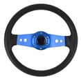 thumbnail image 1 of NFTIGB 13 Inches / 33 cm Racing Style Car Steering Wheel, Polyurethane and Aluminum Construction, Universal Fitment for Standard 6-Hole Hub Adapters, Blue, 1 of 9