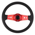 thumbnail image 1 of NFTIGB 13 Inches / 33 cm Racing Style Car Steering Wheel, Polyurethane and Aluminum Construction, Universal Fitment for Standard 6-Hole Hub Adapters, Red, 1 of 9