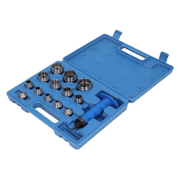 NFTIGB 13-Piece Heavy Duty Hollow Punch Set with Handle, Leatherworking Belt Hole Punching Tool Kit, 3/16 to 1-3/8 Inches (5-35mm) Sizes, Blue Storage Case Included