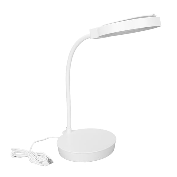 NFTIGB 130mm Diameter 2X and 13X Magnifying LED Desk Lamp with Flexible Gooseneck Tube, 36 Energy Efficient LEDs, Stepless Dimmable Light for Reading, Tattoo, and Manicure, White (5.12 in / 13 cm)