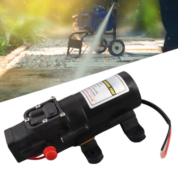 NFTIGB 15-20L High Pressure Electric Water Pump Diaphragm Sprayer Pump for Agriculture, Animal Husbandry & Garden, 12V 70PSI, 3.1L/Min Flow Rate, Compact Metal Body, 6.3 inches / 16 cm Length