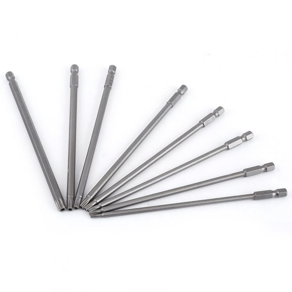NFTIGB 150mm 8-Piece S2 Steel Star Head Screwdriver Bit Set Magnetic Hand Tools T8-T40 5.91 inches / 15 cm