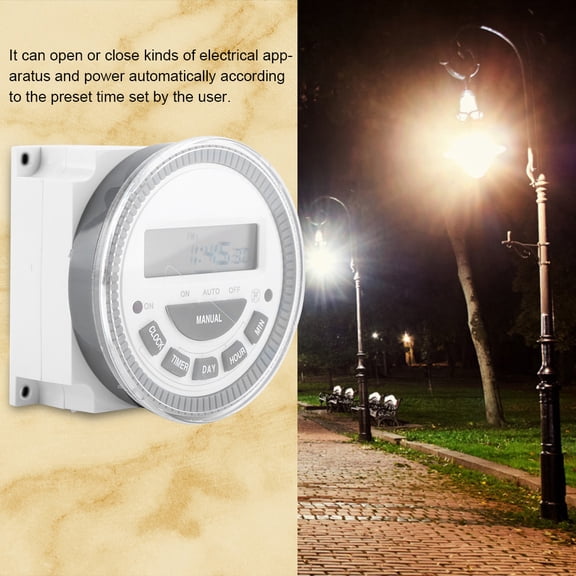 NFTIGB 16A 7 Days Weekly Programmable Digital Timer Switch 220V TM-619H-2 Heavy Duty Time Relay Controller for Streetlight and Appliances (2.4 x 2.4 x 1.6 inches / 6 x 6 x 4 cm)