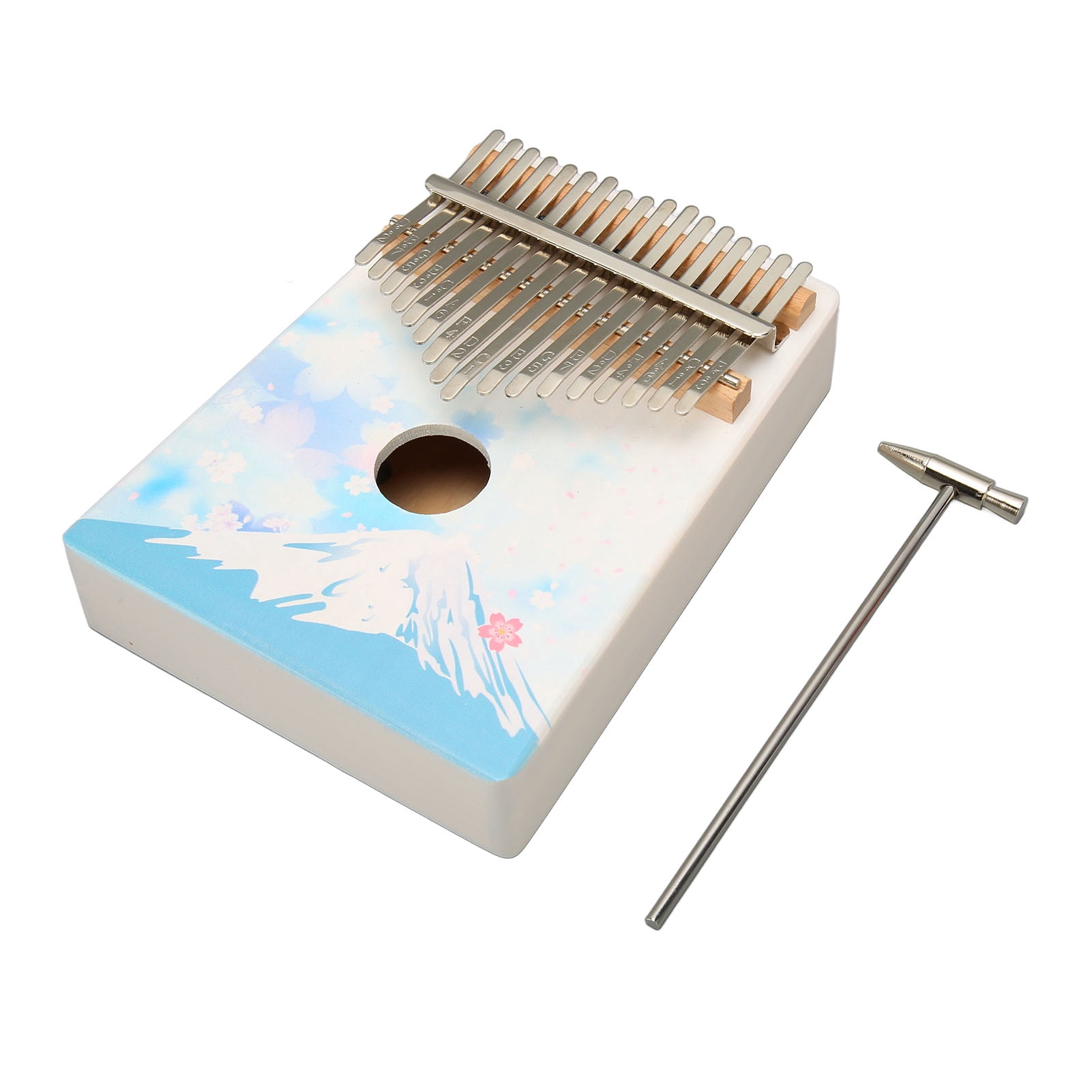 NFTIGB 17-Key Kalimba Thumb Piano with Tuning Hammer, Embossed Notes Alloy Steel Bars, Portable Finger Piano for Beginners & Kids (8.27 inches / 21 cm)