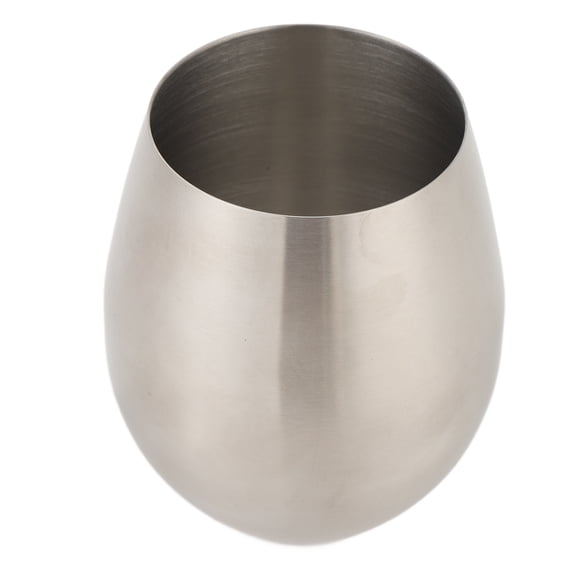 NFTIGB 19.2 oz Stainless Steel Wine Glass Stemless Metal Drinking Cup Outdoor Cooler Tumbler 570ML Shatterproof Dishwasher Safe Silver