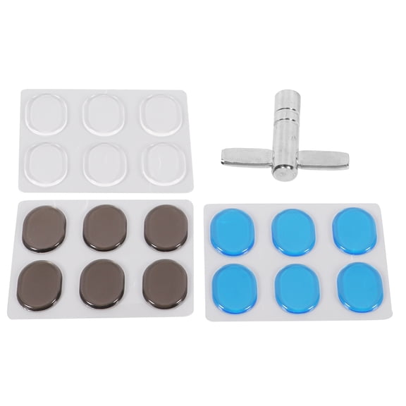 NFTIGB 19-Piece Silicone Drum Damper Pads Set Sound Damping Mute Mats with T-Wrench for Percussion Instruments Control (10 inches / 25.4 cm)