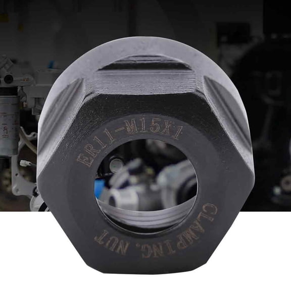 NFTIGB 1PCS ER11 Type Collet Clamping Nut Chuck Holder Clamping Bit, Black M15 x 1 ER11A, Power Rotary Tool Accessories
