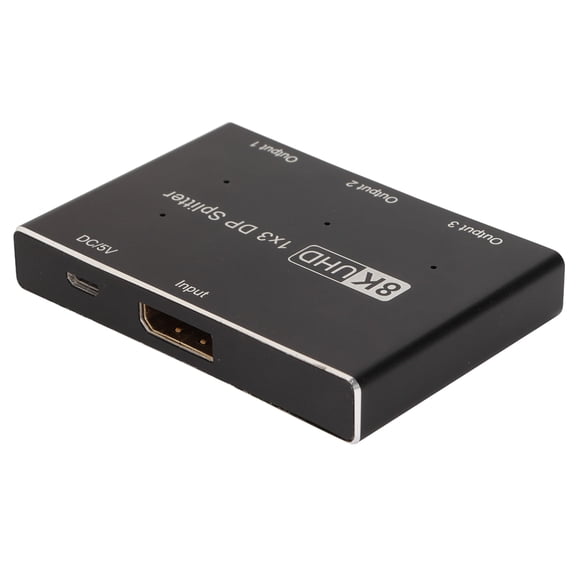 NFTIGB 1x3 DisplayPort 1.4 Splitter Triple MST SST Hub, 8K/30Hz Adapter for Windows Android iOS, Includes USB Charging Cable
