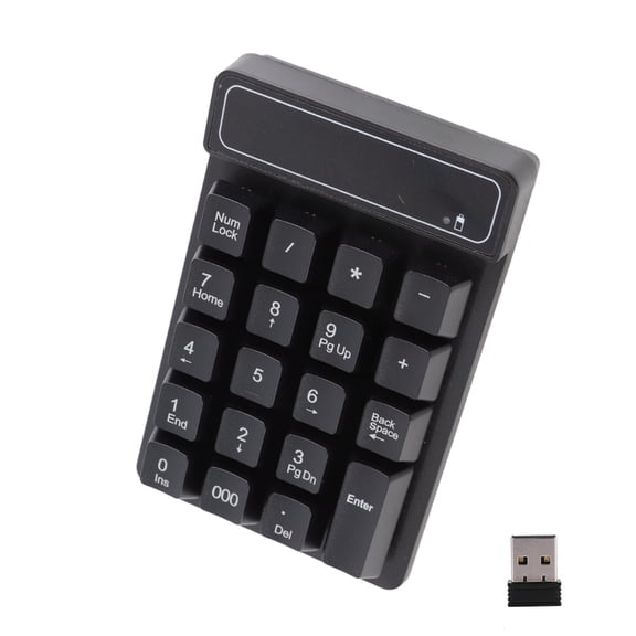 NFTIGB 2.4G Wireless Mini Number Keyboard Portable 19-Buttons USB Keypad for Office Laptop, 6.69 inches / 17.00 cm, Black