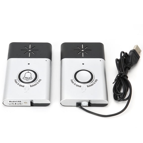 NFTIGB 2.4GHz Mini Portable Dual Way Voice Intercom Wireless Doorbell Kit, 200m Range, 5V USB / 4xAAA Battery Powered, White (6.69 inches / 17 cm)