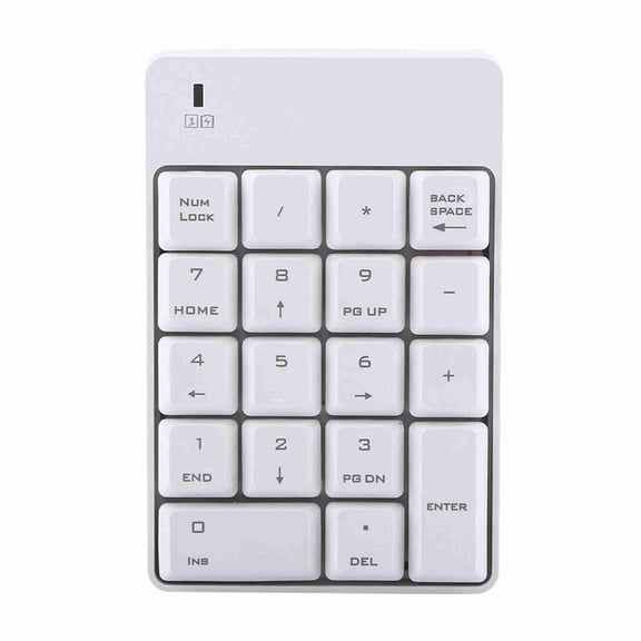 NFTIGB 2.4GHz Wireless USB Numeric Keypad Numpad 18 Keys for Laptop PC, Portable Mini Digital Keyboard, White
