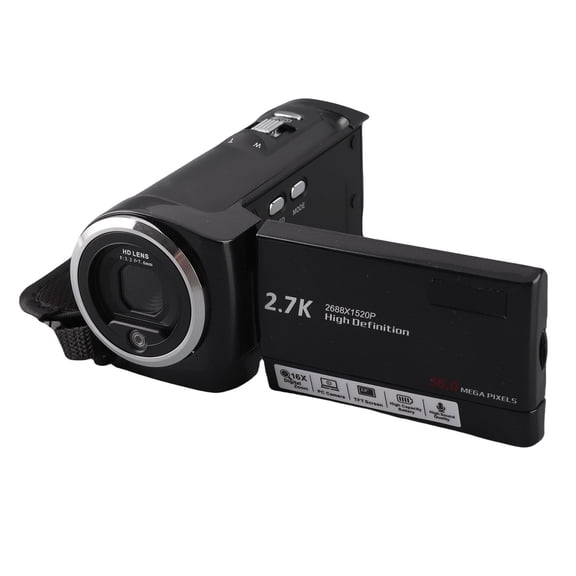 NFTIGB 2.7K Camcorder Video Camera 56MP 2.8 Inch 270 Degree Rotation Screen 16X Digital Zoom Recorder for Live Streaming Vlogging Travel - 5.9x4.3x3.1 inches / 15x11x8 cm