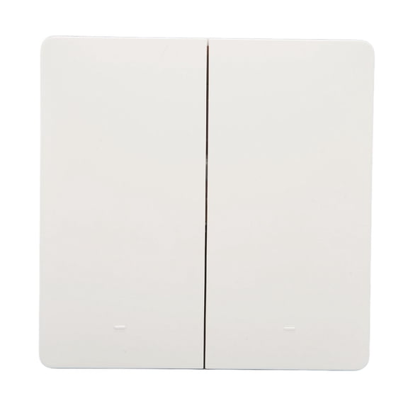 NFTIGB 2 Gang Wireless Light Switch Remote Control Self Powered Wall Switch Kit with Receiver for Home Office, Waterproof Rocker Switch, White, 4.72 inches / 12 cm