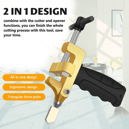 NFTIGB 2 In 1 Glass Tile Cutter Opener Handheld Portable Manual Ceramic Diamond Tile Cutting Hand Tool (7.4 inches / 18.7 cm)