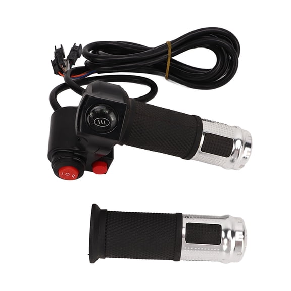 NFTIGB 2 PCS Electric Bike Throttle Handle Speed Control Handle Grip with 4 Lights 3 Speed Switch Retrofit Accessories