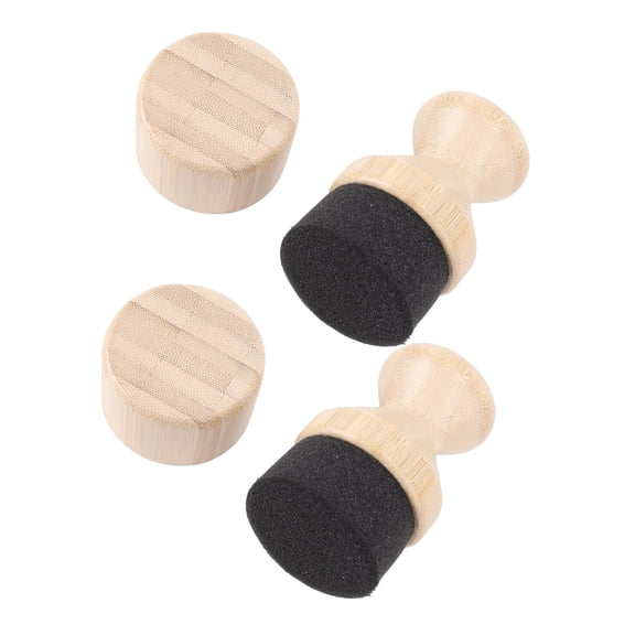 NFTIGB 2 Pack Cutting Board Oil Wax Applicator Bamboo Sponge Scrub Brush Set with Cover Holders for Wooden Spatula Spoon Bowls and Butcher Block Maintenance Kitchen Tools Accessory