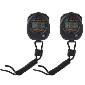 NFTIGB 2 Pack Digital LCD Stopwatch Timer for Sports Running Racing Swimming Coaches Referees Handheld Chronograph with Alarm Clock and Calendar Functions 3x2.6x0.8 inches