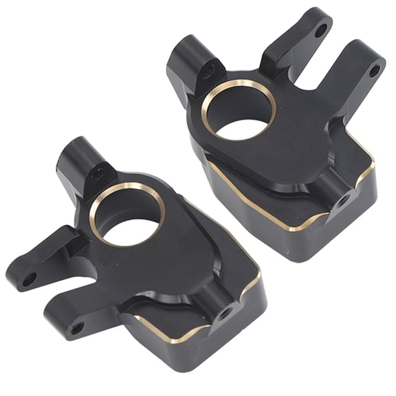 NFTIGB 2 Pcs 1/10 RC Crawler Car Front Portal Axles Steering Knuckles Brass Replacement Parts for Axial Capra SCX10 III Black