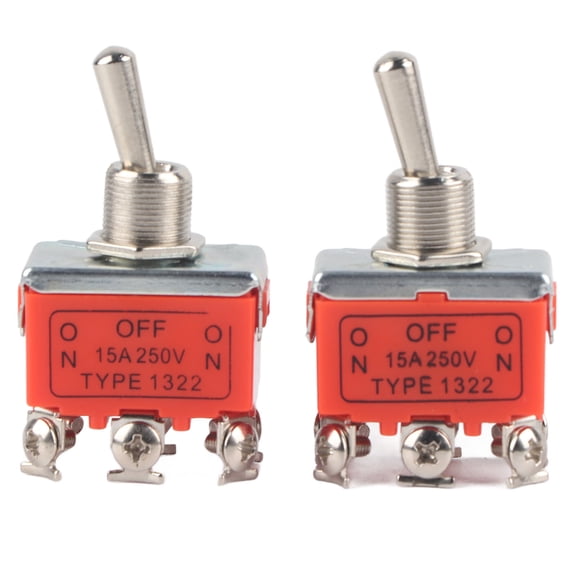 NFTIGB 2 Pcs DC Motor Switch CW CCW Motor 6 Pin Toggle Switch 250V 15A for Electronics[cite: 1]