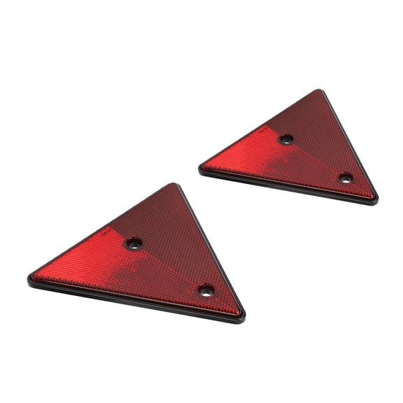 NFTIGB 2 Pcs Red Triangle Safety Reflectors for Trailer Truck RV, Rear Tail Warning Reflector Screw Fixing, 5.91 inches / 15 cm