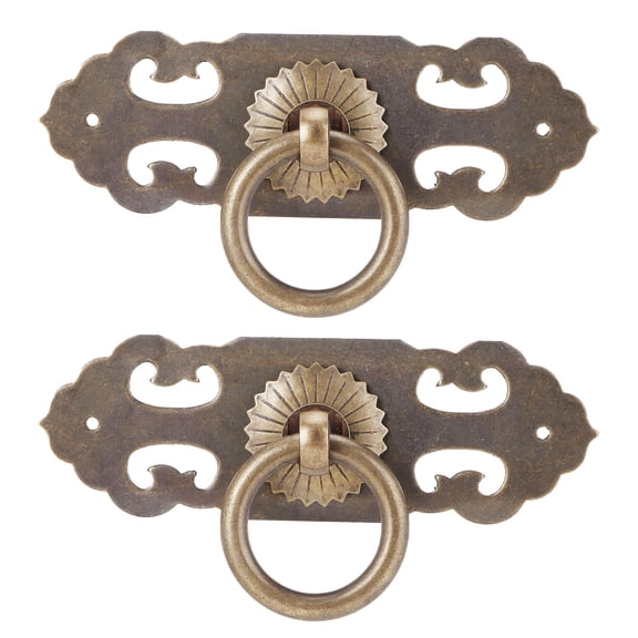 NFTIGB 2 Sets 90mm Drawer Horizontal Handle Copper Antique Hollow Cabinet Handle Pull Furniture Parts for Home Improvement Decorative Hardware and Antique Style Furniture Restoration 3.5 Inch