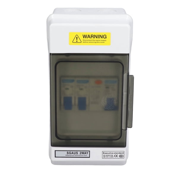 NFTIGB 2 Way Circuit Breaker IP66 Mini Leakage Protection 40A 30mA RCD 2MCB 6A 16A 230V Waterproof Electrical Panel Distribution Box for Home Garage Indoor Outdoor Use (8.26 inches / 21 cm)