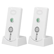 NFTIGB 2 Way Voice Intercom Home Elderly Voice Activated Hands Free Wireless System 1000m / 3280.8ft Range Long Distance Rechargeable Dual Station Nursing Pager Nurse Call System, White