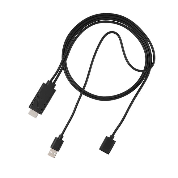 NFTIGB 2 in 1 1080P USB Female to HDMI Male HDTV Adapter Cable Cord for iPhone Android, 3.28 ft / 1 m, Black
