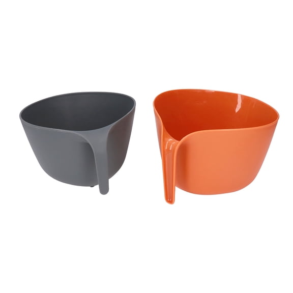 NFTIGB 2-in-1 Orange Plastic Food Strainer & Colander Bowl Set for Kitchen Vegetable Fruit Washing